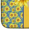 Caroline's Treasures WDK5401DDM Summer Sunflowers Cream Dachshund Dish Drying Mat Absorbent Dish Drying Mat Pad for Kitchen Counter Dish Drainer Mat for Countertop, 14 x 21", Multicolor view 4
