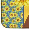 Caroline's Treasures WDK5339DDM Summer Sunflowers Natural Eared Red Fawn Boxer Dish Drying Mat Absorbent Dish Drying Mat Pad for Kitchen Counter Dish Drainer Mat for Countertop, 14 x 21", Multicolor view 4