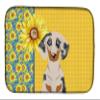 Caroline's Treasures WDK5395DDM Summer Sunflowers Cream Dapple Dachshund Dish Drying Mat Absorbent Dish Drying Mat Pad for Kitchen Counter Dish Drainer Mat for Countertop, 14 x 21", Multicolor view 1