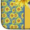 Caroline's Treasures WDK5395DDM Summer Sunflowers Cream Dapple Dachshund Dish Drying Mat Absorbent Dish Drying Mat Pad for Kitchen Counter Dish Drainer Mat for Countertop, 14 x 21", Multicolor view 4