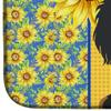 Caroline's Treasures WDK5382DDM Summer Sunflowers Longhair Black and Tan Dachshund Dish Drying Mat Absorbent Dish Drying Mat Pad for Kitchen Counter Dish Drainer Mat for Countertop, 14 x 21", Multicol view 4