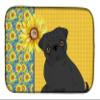 Caroline's Treasures WDK5471DDM Summer Sunflowers Black Pug Dish Drying Mat Absorbent Dish Drying Mat Pad for Kitchen Counter Dish Drainer Mat for Countertop, 14 x 21", Multicolor view 1