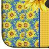 Caroline's Treasures WDK5471DDM Summer Sunflowers Black Pug Dish Drying Mat Absorbent Dish Drying Mat Pad for Kitchen Counter Dish Drainer Mat for Countertop, 14 x 21", Multicolor view 4