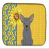 Caroline's Treasures WDK5378DDM Summer Sunflowers Blue Chihuahua Dish Drying Mat Absorbent Dish Drying Mat Pad for Kitchen Counter Dish Drainer Mat for Countertop, 14 x 21", Multicolor view 1
