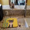 Caroline's Treasures WDK5356DDM Summer Sunflowers Longhaired Black and Tan Chihuahua Dish Drying Mat Absorbent Dish Drying Mat Pad for Kitchen Counter Dish Drainer Mat for Countertop, 14 x 21", Multic view 2