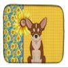 Caroline's Treasures WDK5373DDM Summer Sunflowers Red and White Chihuahua Dish Drying Mat Absorbent Dish Drying Mat Pad for Kitchen Counter Dish Drainer Mat for Countertop, 14 x 21", Multicolor view 1