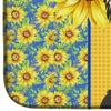 Caroline's Treasures WDK5354DDM Summer Sunflowers Longhaired Black and White Chihuahua Dish Drying Mat Absorbent Dish Drying Mat Pad for Kitchen Counter Dish Drainer Mat for Countertop, 14 x 21", Mult view 4