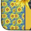 Caroline's Treasures WDK5394DDM Summer Sunflowers Black Dapple Dachshund Dish Drying Mat Absorbent Dish Drying Mat Pad for Kitchen Counter Dish Drainer Mat for Countertop, 14 x 21", Multicolor view 4
