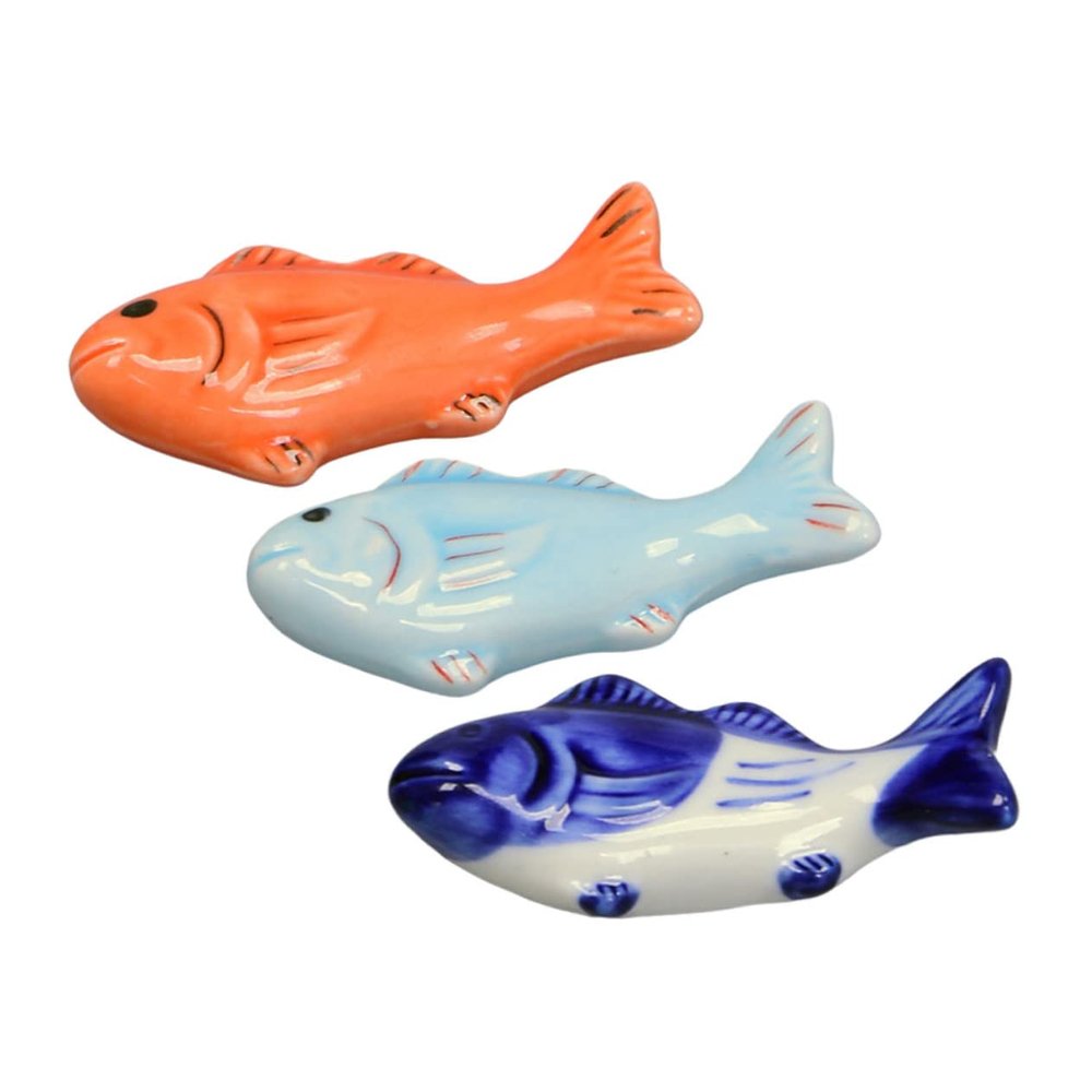 GANAZONO Unique 3pcs Fish Shape Chopstick Rests Ceramic Japanese Chopstick Holders Kitchen Supply for Dining