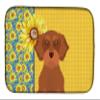 Caroline's Treasures WDK5407DDM Summer Sunflowers Wirehair Red Dachshund Dish Drying Mat Absorbent Dish Drying Mat Pad for Kitchen Counter Dish Drainer Mat for Countertop, 14 x 21", Multicolor view 1
