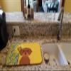 Caroline's Treasures WDK5407DDM Summer Sunflowers Wirehair Red Dachshund Dish Drying Mat Absorbent Dish Drying Mat Pad for Kitchen Counter Dish Drainer Mat for Countertop, 14 x 21", Multicolor view 2