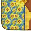 Caroline's Treasures WDK5407DDM Summer Sunflowers Wirehair Red Dachshund Dish Drying Mat Absorbent Dish Drying Mat Pad for Kitchen Counter Dish Drainer Mat for Countertop, 14 x 21", Multicolor view 4