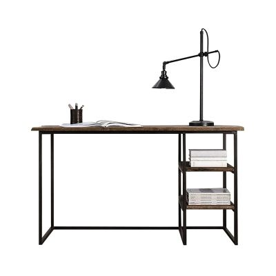 PC Desk Modern Simple Style PC Desk Home Office Wooden Retro Desk with Storage Shelves Wrought Iron Desktop PC Laptop Desk Workstation Office Desks (Size : 0.7 inches, Color : 1.0 Meters)