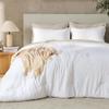 Andency White Queen Size Comforter Set, 3 Pieces Boho Solid Bedding Comforters & Sets, Modern Reversible Soft Lightweight All Season Bed Set for Men Women (90x90Inch Comforter & 2 Pillowcases) view 1