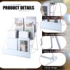 Sintuff Book Display Rack 4-tiered Stand 18" Comic Book Display Rack, White view 3