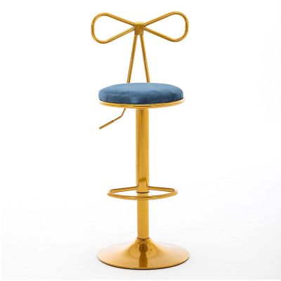 DYPASA Counter Stools Bar Chair Golden Rotatable Lifting Bar Chair Creative Home Furniture Light Luxury High Stool with Metal Knot Shape Backrest Bar Stools (Color : D)