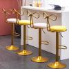 DYPASA Counter Stools Bar Chair Golden Rotatable Lifting Bar Chair Creative Home Furniture Light Luxury High Stool with Metal Knot Shape Backrest Bar Stools (Color : D) view 2