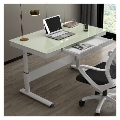 PC Desk Home Study Lifting Table Standing Office PC Desk Height-Adjustable Manual Lifting Writing Workstation Desk with Drawer Modern Minimalist Gaming Table Office Desks (Color : B, Size : 0.8 Mete