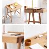 PC Desk Modern Simple Desk Multifunctional Desk Compact Study Writing Table with Cable Hole, Drawer and Hanging Rod Household Wooden Dressing Table Office Desks (Color : Natural, Size : 1 Meter) view 4