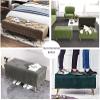 Luxurious Velvet Upholstered Storage Bench,Premium Decoration Furniture End of Bed Bench Storage Ottoman,Light Gray,60X40X45Cm(24X16X18Inch) view 3