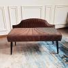 Luxurious End of Bed Bench with Backrest,Velvet Upholstered Bedroom Bench Dining Bench,Modern Ottoman Bench,Brown,60X40X66Cm(24X16X26Inch) view 1
