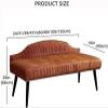 Luxurious End of Bed Bench with Backrest,Velvet Upholstered Bedroom Bench Dining Bench,Modern Ottoman Bench,Brown,60X40X66Cm(24X16X26Inch) view 2