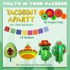 26 Pcs Taco Bout a Party Decoration, Fiesta Party Decorations Include Paper Fans Fiesta Banner Taco Cactus Avocado Sombrero Foil Balloons for Mexican Party Decorations Taco Party view 2