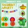26 Pcs Taco Bout a Party Decoration, Fiesta Party Decorations Include Paper Fans Fiesta Banner Taco Cactus Avocado Sombrero Foil Balloons for Mexican Party Decorations Taco Party view 3