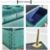 End of Bed Bench with Storage,Living Room Entryway Comfy Upholstered Footrest Shoes Bench,Luxurious Velvet Ottoman,Black,90X45X45Cm(35X18X18Inch) view 3