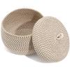 DOITOOL Cotton Rope Storage Basket with Lid, Round Basket with Lid, Decorative Small Woven Baskets for Organizing for Home Storage, Living Room view 1