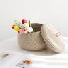 DOITOOL Cotton Rope Storage Basket with Lid, Round Basket with Lid, Decorative Small Woven Baskets for Organizing for Home Storage, Living Room view 2