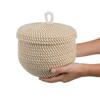 DOITOOL Cotton Rope Storage Basket with Lid, Round Basket with Lid, Decorative Small Woven Baskets for Organizing for Home Storage, Living Room view 3