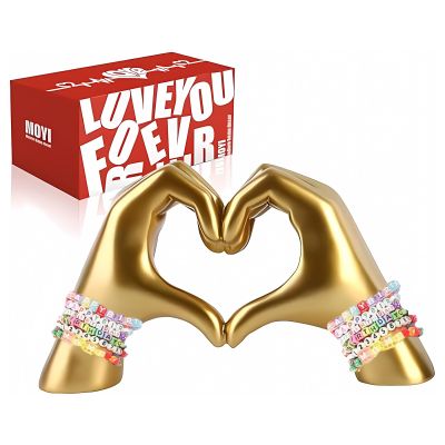 Gold Decor for Singer Fans Lover Merch Heart Hands Sculpture, Home Decor Living Room Accent Decor Love Statue for Bedroom Bookshelf Coffe Table Aesthetics Decorations Gifts for Women Mom Girlfriend