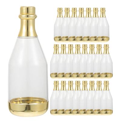Gadpiparty Mini Bottle Candy Holders Clear Bottle Shaped Candy Containers for Wedding Birthday Party Decor Shower Favors Holiday Gift Storage Reusable 4.52 X 1.57 X 1.57 in