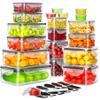 40 PCS Food Storage Containers with Lids Airtight (20 Containers & 20 Lids), Plastic Storage Meal Prep Container-Stackable 100% Leakproof & Microwave Organization and Storage Sets, Lunch Containers view 1