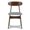 Benjara BEV 20 Inch Set of 2 Dining Chairs, Light Gray Cushions, Brown Rubberwood view 4
