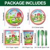 Piooluialy Farm Birthday Party Supplies Tableware Set - Farm Animal Party Decorations Include Dinner Plates, Cups, Napkins, Cutlery, Farm House Animal Barnyard Theme Party Supplies | Serves 24 view 4
