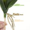 cn-Knight Artificial Leaf of Phalaenopsis Orchid,5pcs Latex Orchid Leaves on Stem with Roots,Faux Leaves for Artificial Moth Orchid for Tropical Bonsai Crafts,Green view 3
