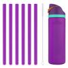 6pcs Replacement Straws for Owala FreeSip 24oz 32oz, Reusable Plastic Straws with Cleaning Brush for Owala Insulated Water Bottle 24 oz 32 oz, Tumbler Accessories (Purple) view 1