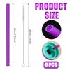 6pcs Replacement Straws for Owala FreeSip 24oz 32oz, Reusable Plastic Straws with Cleaning Brush for Owala Insulated Water Bottle 24 oz 32 oz, Tumbler Accessories (Purple) view 2