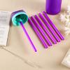 6pcs Replacement Straws for Owala FreeSip 24oz 32oz, Reusable Plastic Straws with Cleaning Brush for Owala Insulated Water Bottle 24 oz 32 oz, Tumbler Accessories (Purple) view 4