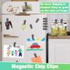 12 Pack Magnetic Chip Clips Bag Clips Food Bag Clips for Food Packages, Kitchen Clips with Magnet for Refrigerator, Plastic Bag Clips for Food Storage, Chips Bag and Snack Bag - Grey view 2