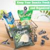 12 Pack Magnetic Chip Clips Bag Clips Food Bag Clips for Food Packages, Kitchen Clips with Magnet for Refrigerator, Plastic Bag Clips for Food Storage, Chips Bag and Snack Bag - Grey view 3