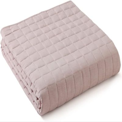 YnM Exclusive Cooling Weighted Blanket, Smallest Compartments with Glass Beads, Cooling Nylon/PE (Hushed Violet, 88"x104" 25lbs), Two Persons 110~190lbs Sharing Use on Queen/King Bed