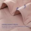 YnM Exclusive Cooling Weighted Blanket, Smallest Compartments with Glass Beads, Cooling Nylon/PE (Hushed Violet, 88"x104" 25lbs), Two Persons 110~190lbs Sharing Use on Queen/King Bed view 4