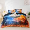 Baseball Duvet Cover Boys Kids Personalized Customize Name Bedding Full Size Sports Theme Customized Comforter Cover Teens Girls Fire and Ice Sports Baseball Bedspread Covers 3 Pcs, Red Blue view 4