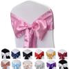 Maiangel Classic Satin Chair Sashes - 50pcs Wedding Party Events Banquet Chair Cover Decoration (Pink) view 1