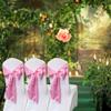 Maiangel Classic Satin Chair Sashes - 50pcs Wedding Party Events Banquet Chair Cover Decoration (Pink) view 2