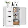 Yaheetech Large Bathroom Floor Cabinet with 4 Dawers and Single Door Cabinet, Freestanding Storage Cabinet for Living Room Kitchen Hallway, White view 1