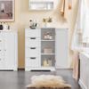 Yaheetech Large Bathroom Floor Cabinet with 4 Dawers and Single Door Cabinet, Freestanding Storage Cabinet for Living Room Kitchen Hallway, White view 2